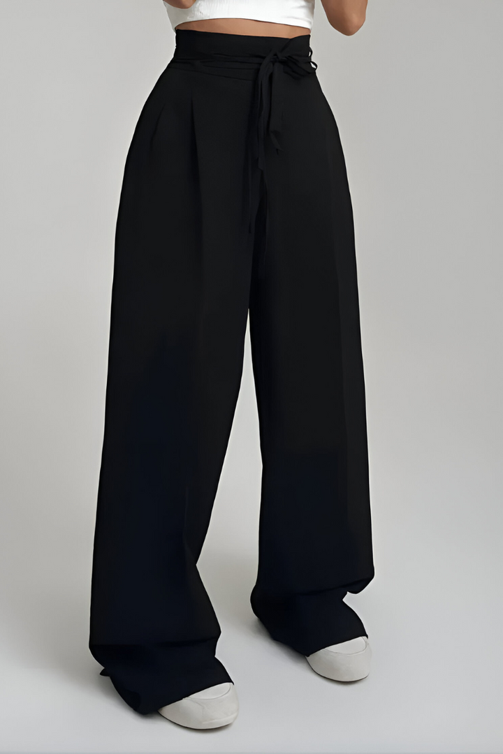 Elegantní široké kalhoty s vysokým pasem