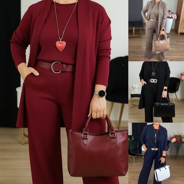 Elegantní Komfortní Set – Tří­dílný Styl pro Moderní Ženu