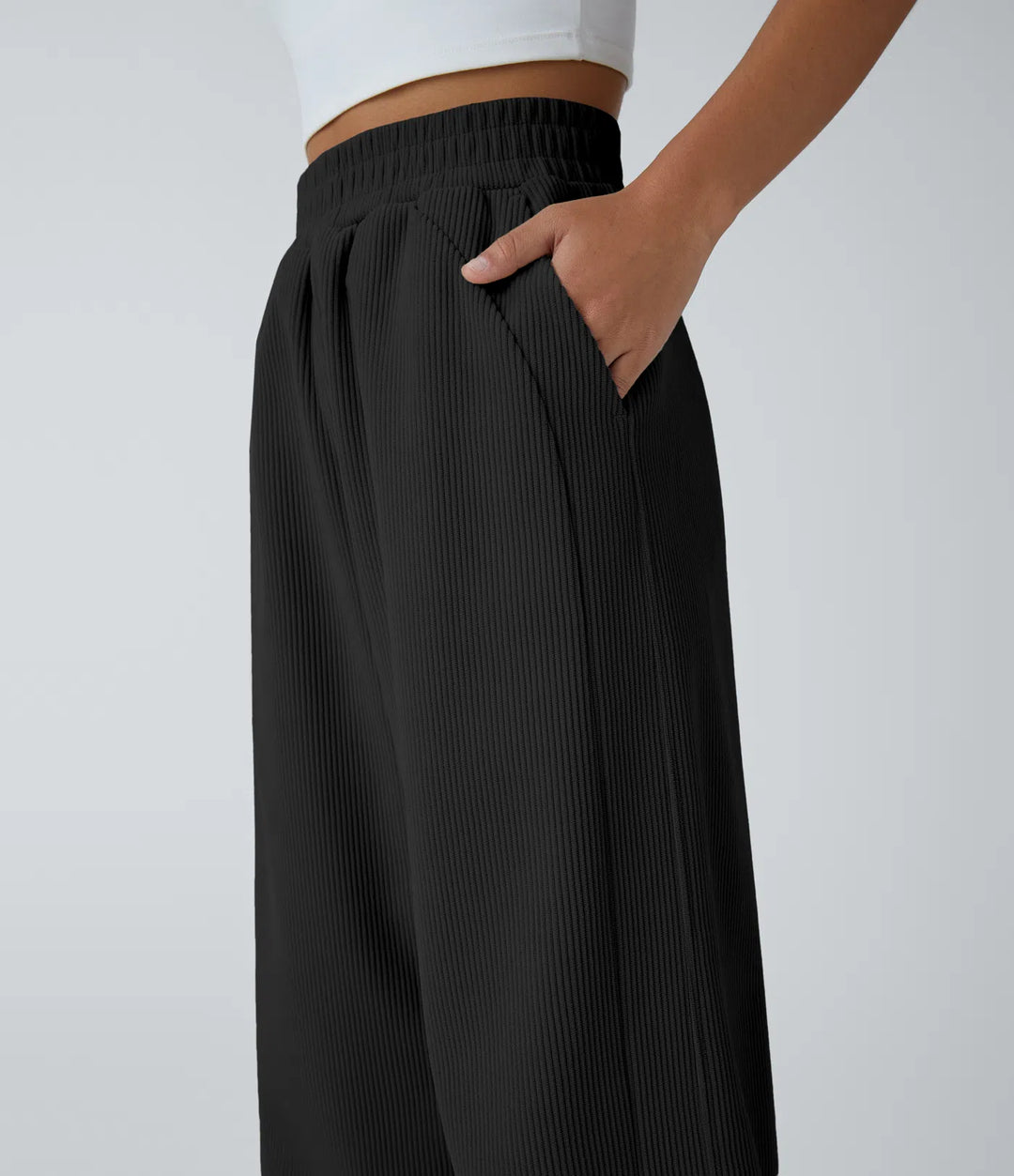 Kordurové kalhoty s vysokým pasem