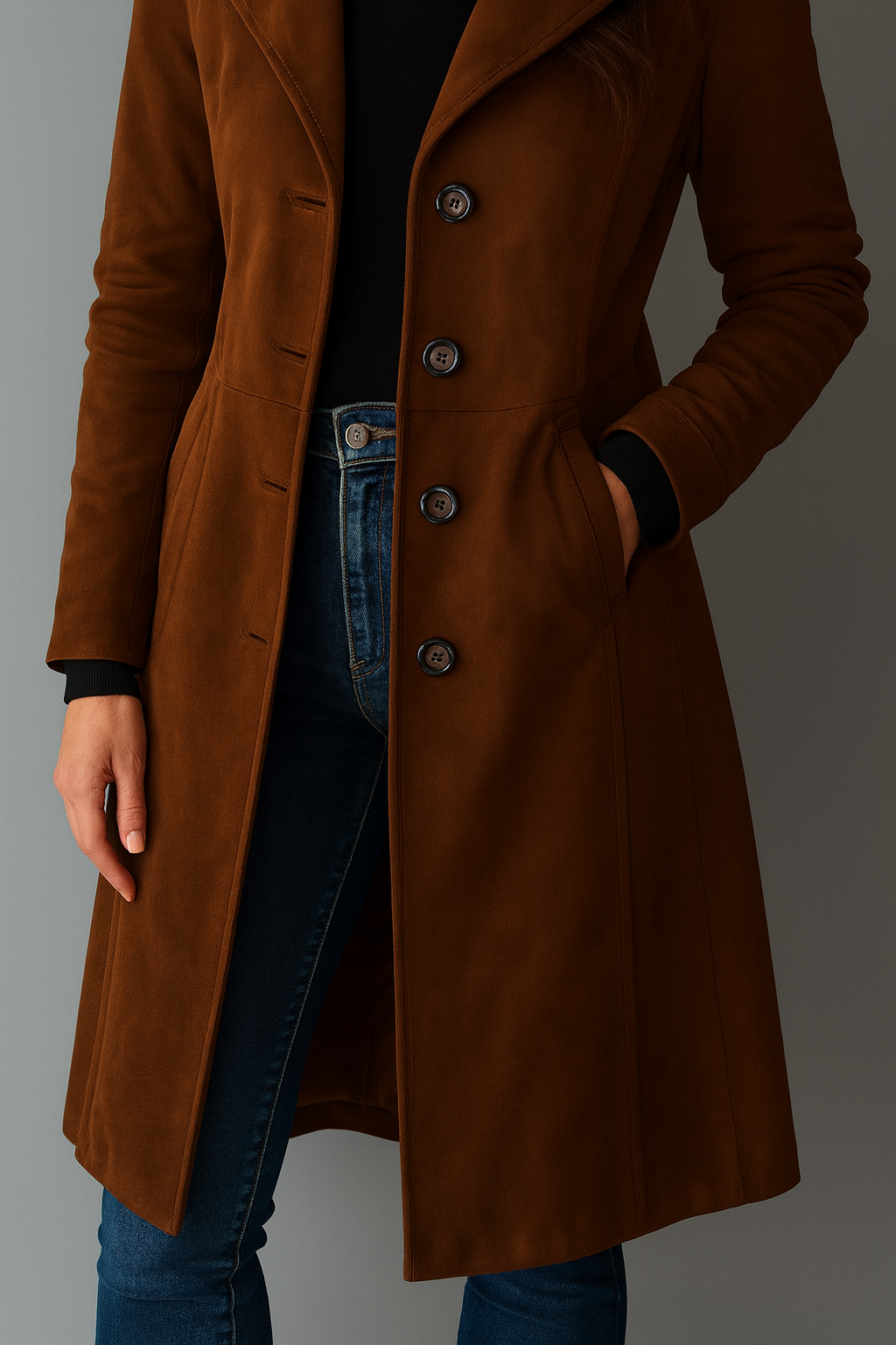 Elegancia | Dámský dlouhý kabát