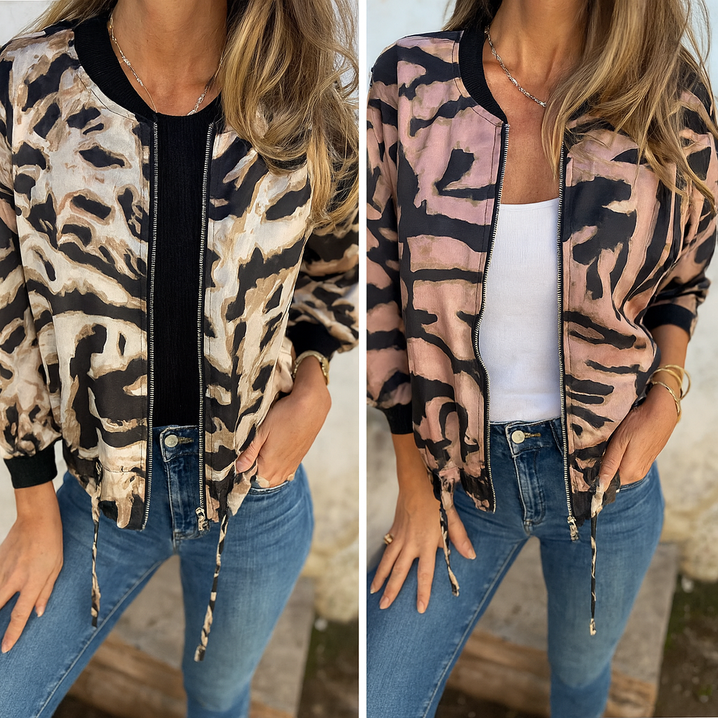 Lehká stylová bunda s moderním vzorem