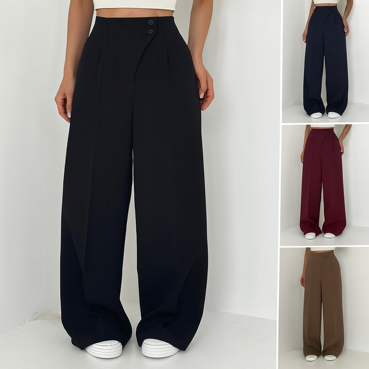 Módní, ležérní a univerzální kalhoty s rovnými nohavicemi