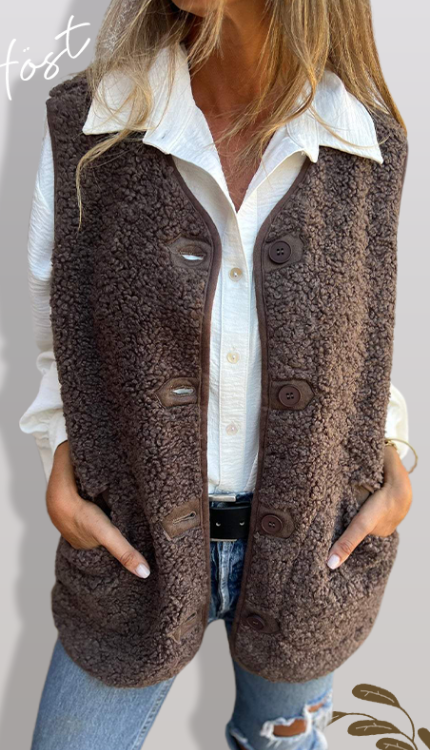 Dámská košile s knoflíky a teplou vestou