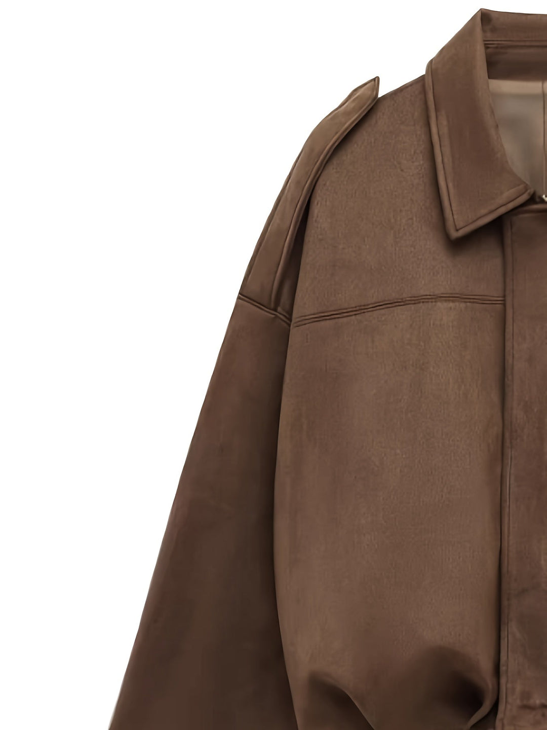 Krátká semišová bunda v oversize střihu